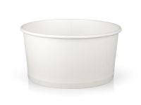 Paper salad bowl white round 1000 ml with plastic lid